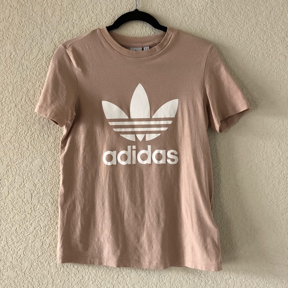 Adidas Trefoil Tee tan Womens small